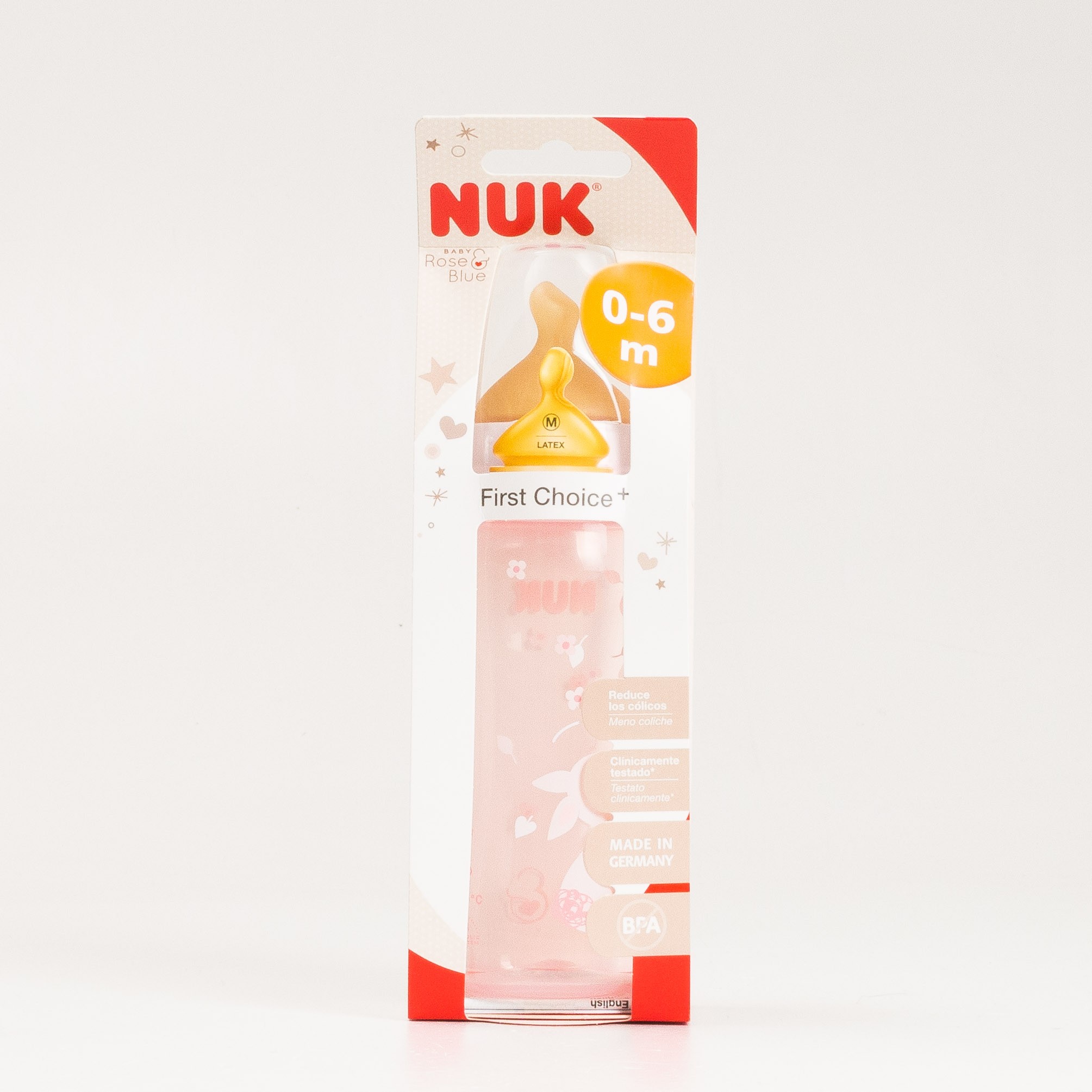 Nuk Biberon Tetina Latex M 0-6m Rosa