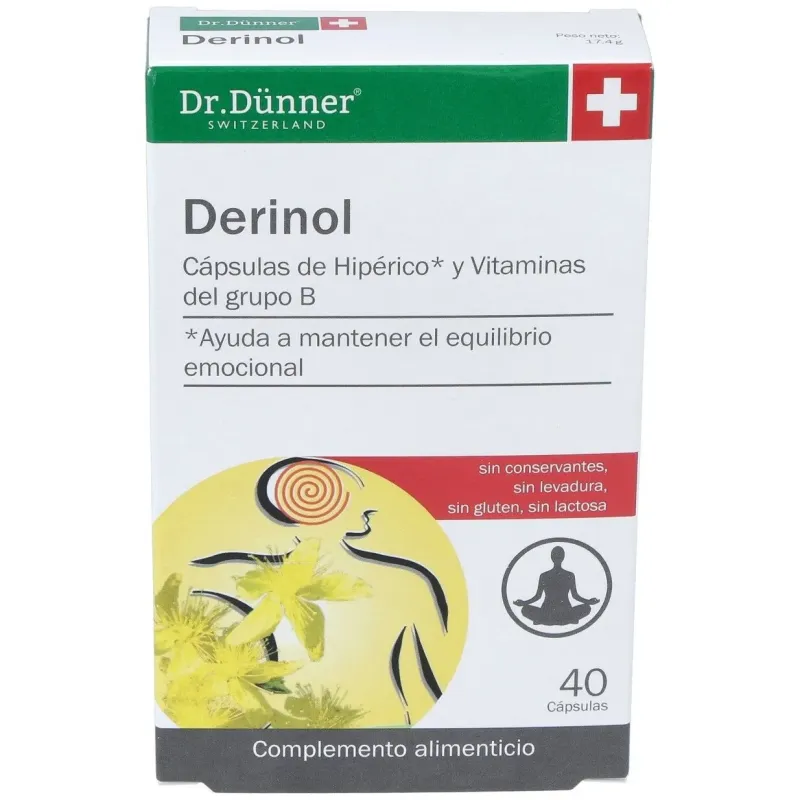 Derinol (deprinol) (hiperico) 40cap. dr.dunner | Farmacia Barata