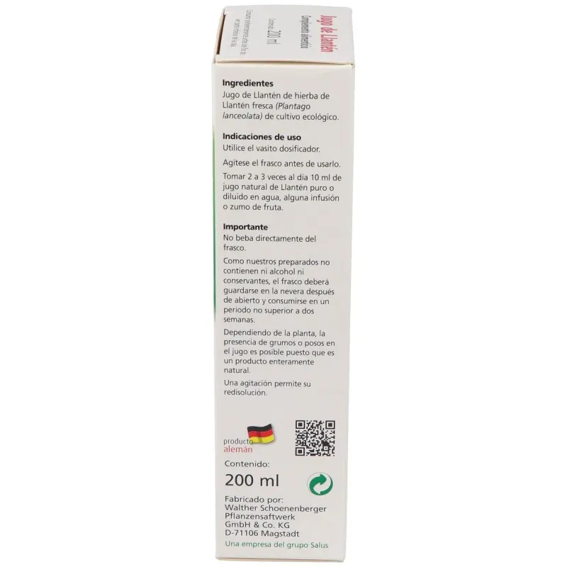 Jugo de llanten 200ml. schoenenberger | Farmacia Barata