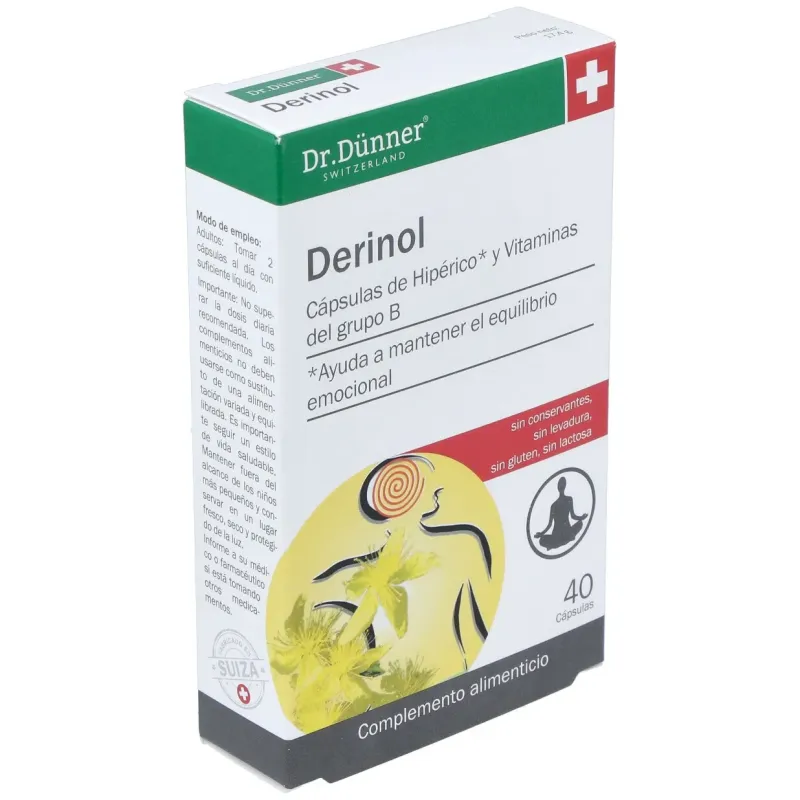 Derinol (deprinol) (hiperico) 40cap. dr.dunner | Farmacia Barata