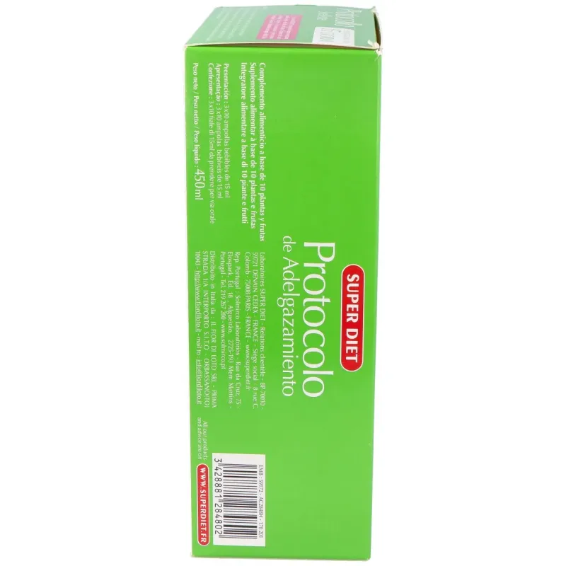 Super diet protocole minceur 30 ampoules de 15ml | Farmacia Barata