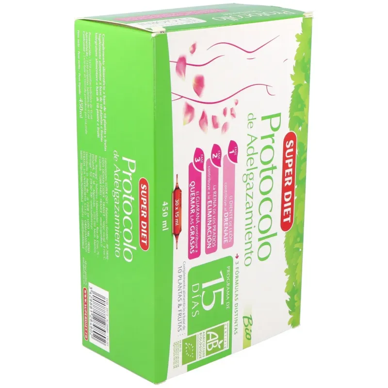 Super diet protocole minceur 30 ampoules de 15ml | Farmacia Barata
