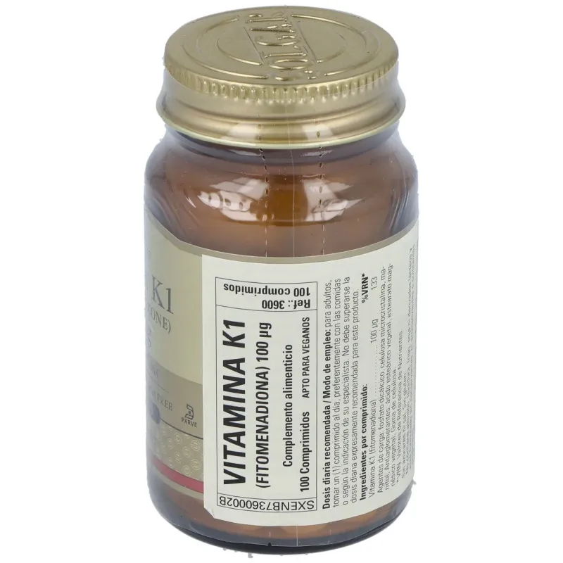 Vitamina k natural 100mcg. 100comp. | Farmacia Barata