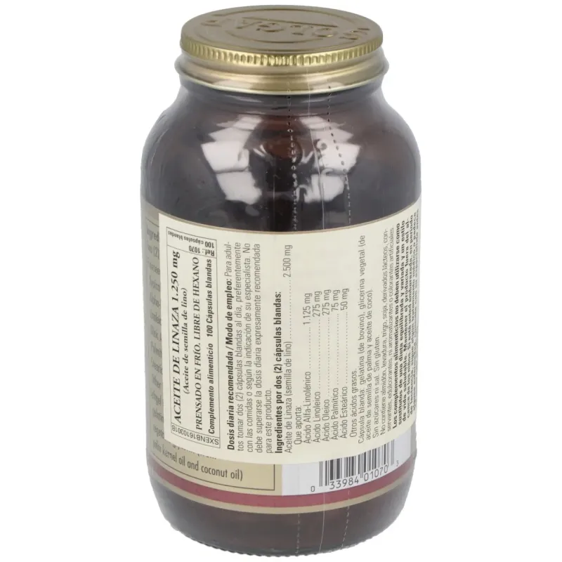 Aceite de linaza 1.250mg. 100perlas | Farmacia Barata