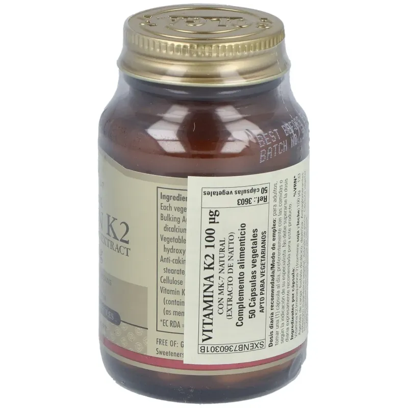 Vitamina k2 100mcg.(menaquinona-7) 50cap.veg | Farmacia Barata