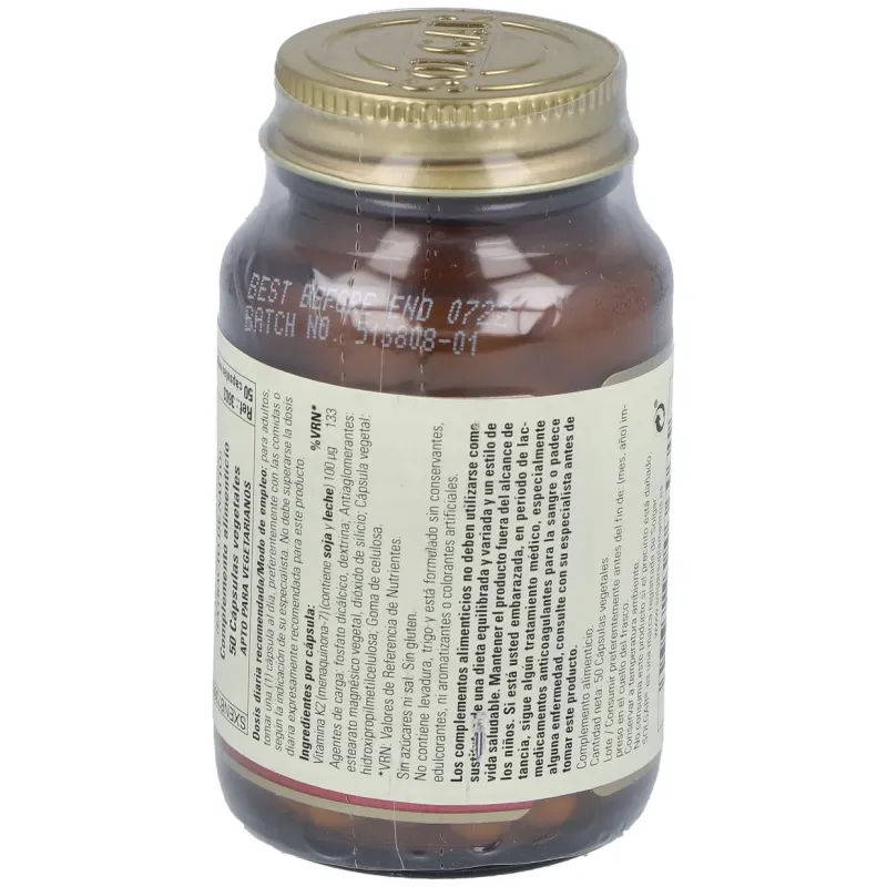 Vitamina k2 100mcg.(menaquinona-7) 50cap.veg | Farmacia Barata