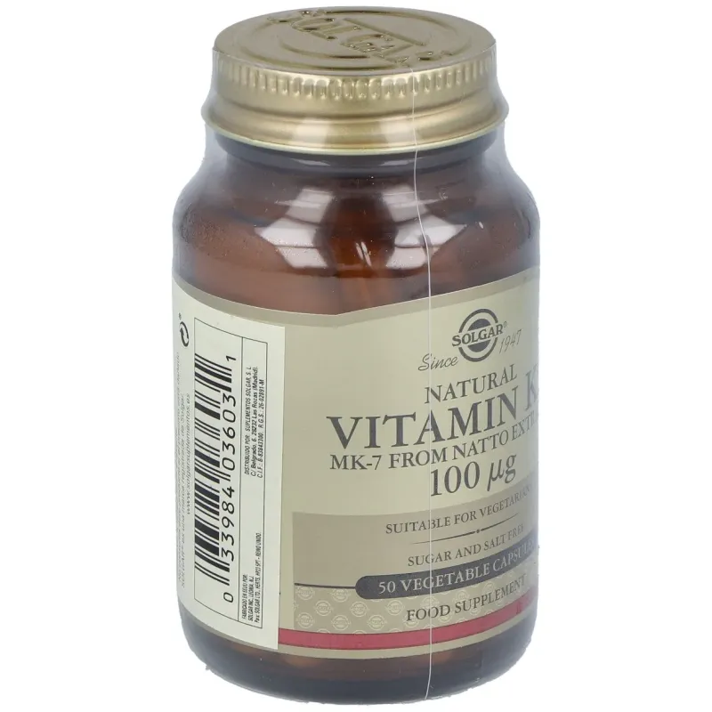 Vitamina k2 100mcg.(menaquinona-7) 50cap.veg | Farmacia Barata
