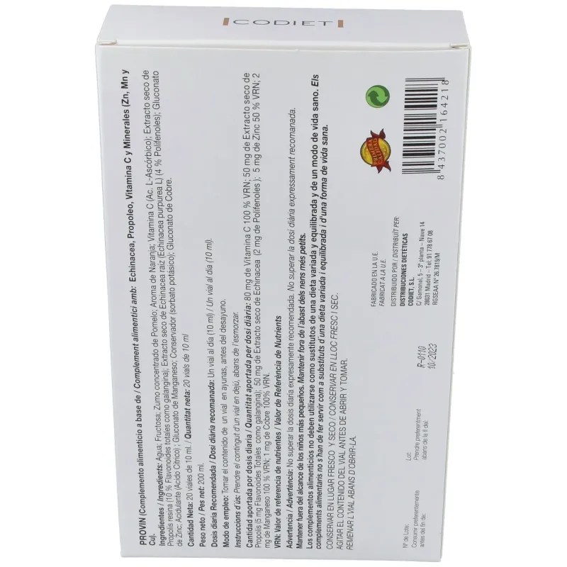 Codiet provir defens 20 ampollas | Farmacia Barata