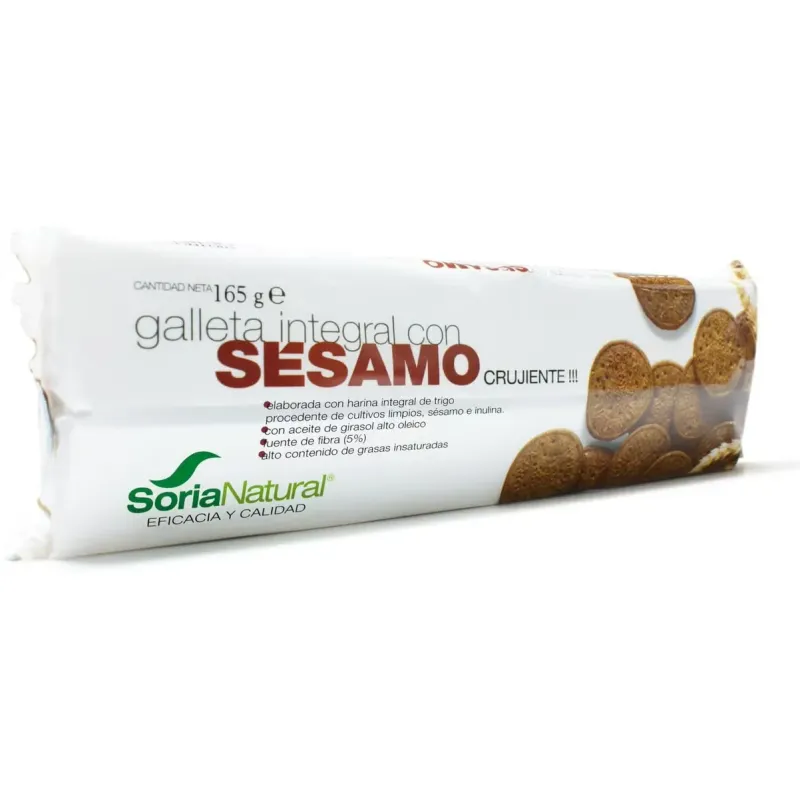 Soria natural galleta integral con sésamo 165g | Farmacia Barata