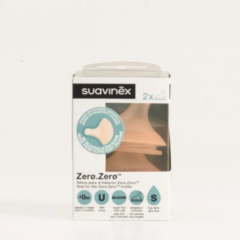 Suavinex Tetina Silicona Zero  Anticolico Flujo S, 2Uds. Suavinex Tetina Silicona Zero  Anticolico Flujo S, 2Uds.