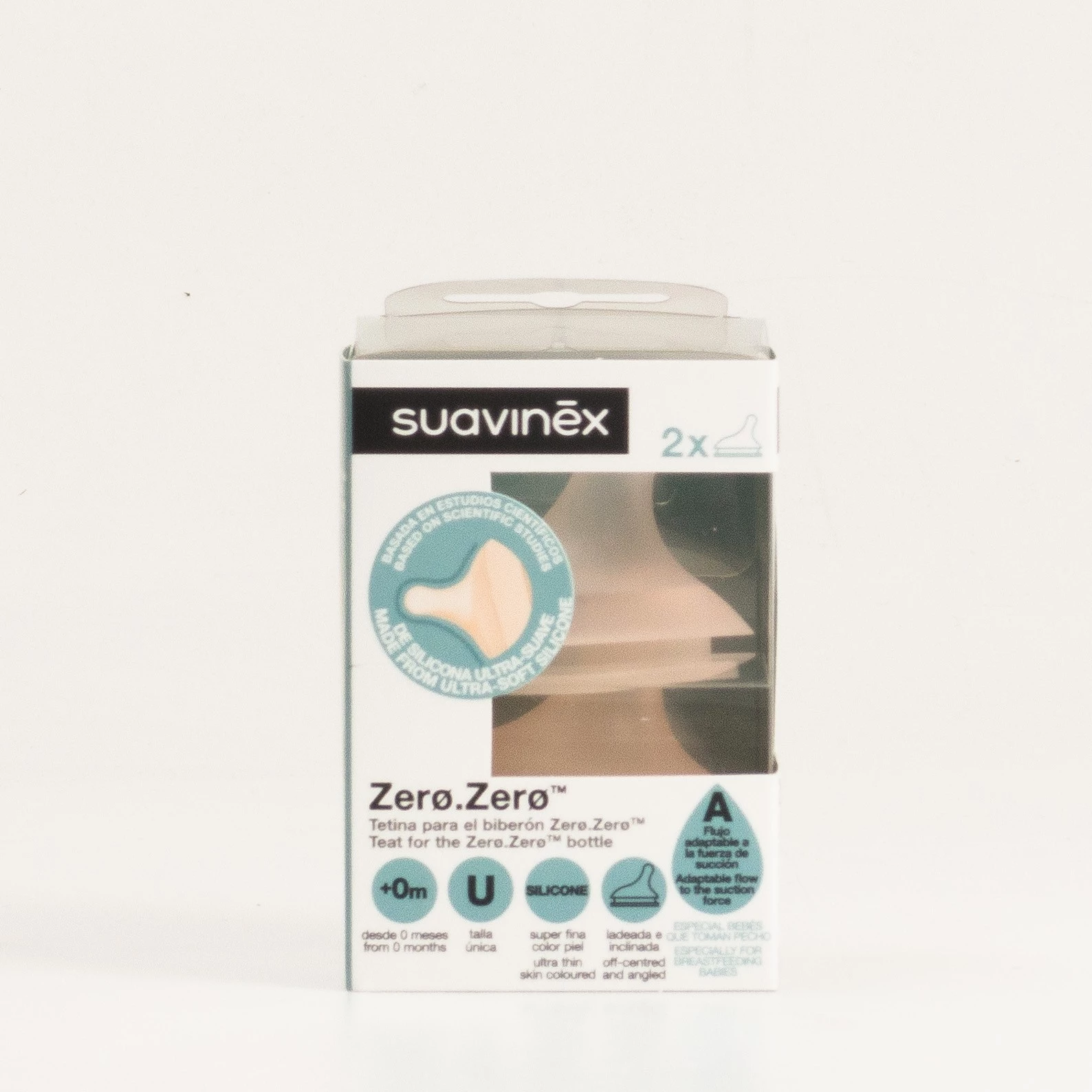 Suavinex 2 Tetinas de silicona flujo rápido +6m