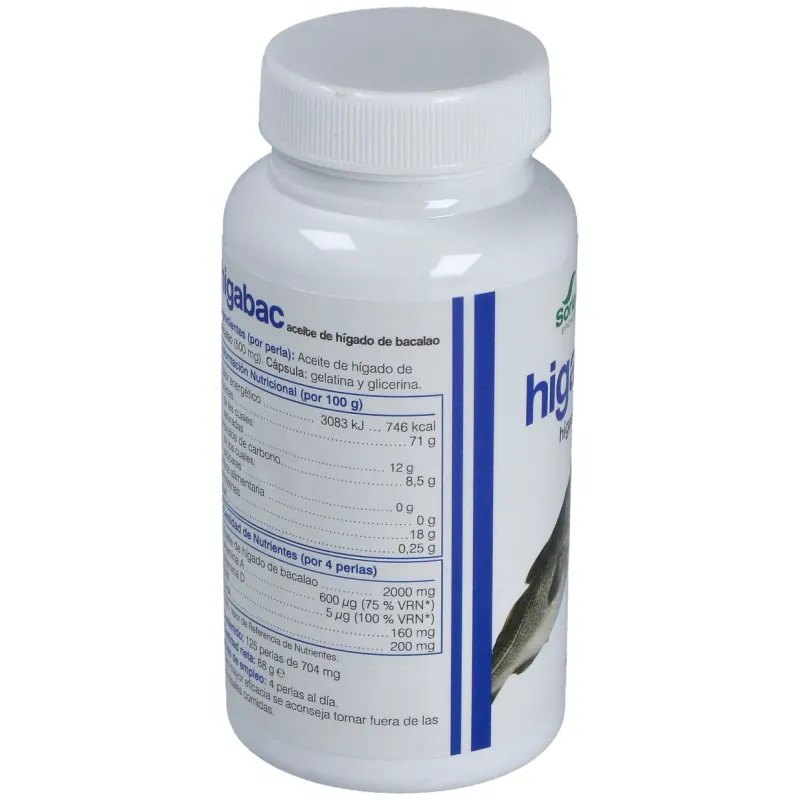 Higabac aceite de higado de bacalao 125 perlas | Farmacia Barata Higabac aceite de higado de bacalao 125 perlas | Farmacia Barata