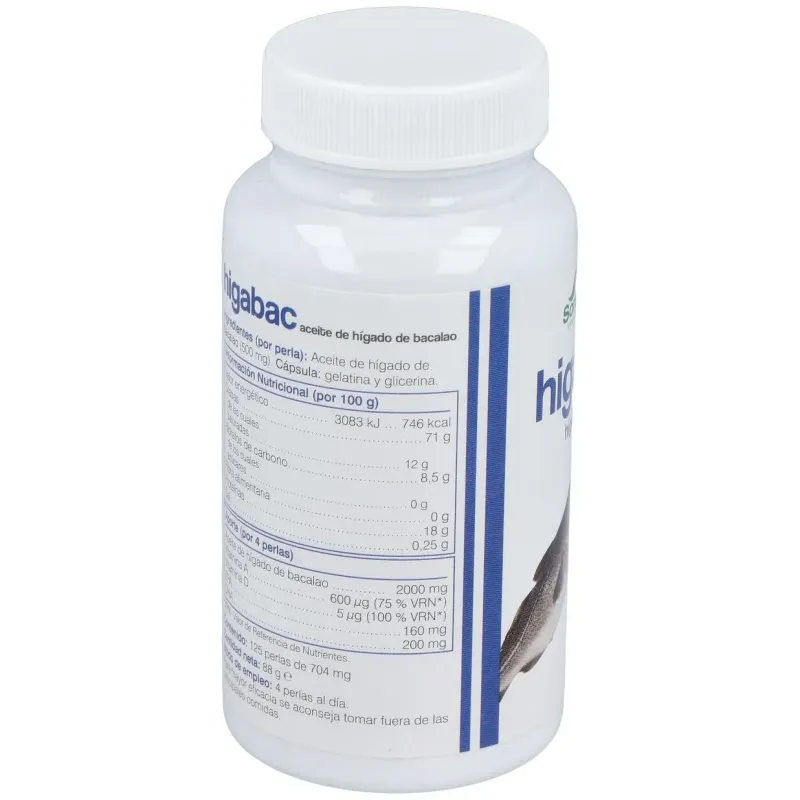 Higabac aceite de higado de bacalao 125 perlas | Farmacia Barata Higabac aceite de higado de bacalao 125 perlas | Farmacia Barata
