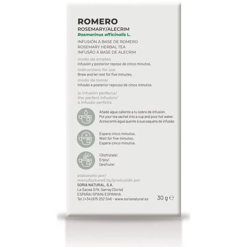 Soria natural romero infusión 20 filtros | Farmacia Barata