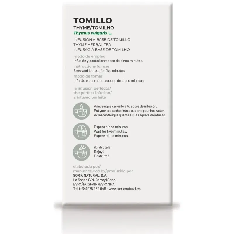 Soria natural tomillo infusión 20 filtros | Farmacia Barata Soria natural tomillo infusión 20 filtros | Farmacia Barata