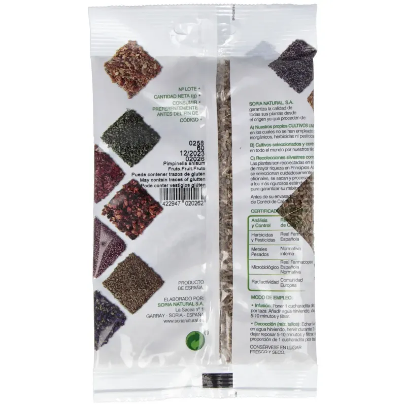 Soria natural anís verde bolsa 60g | Farmacia Barata Soria natural anís verde bolsa 60g | Farmacia Barata