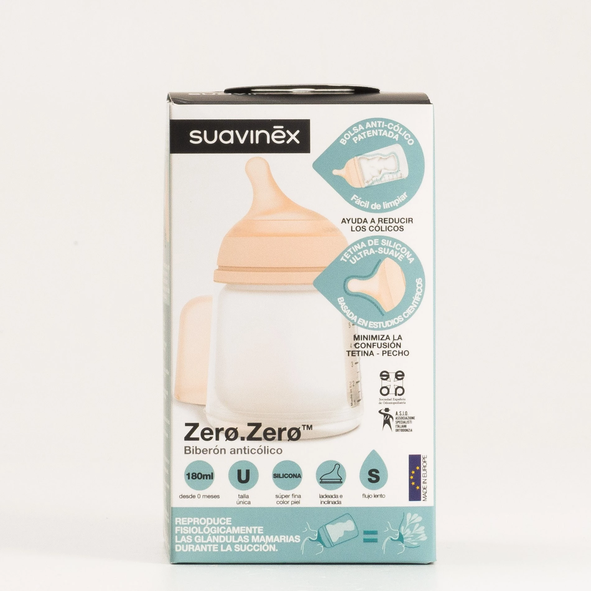 Suavinex tetina ZERO S con sistema anticólico.