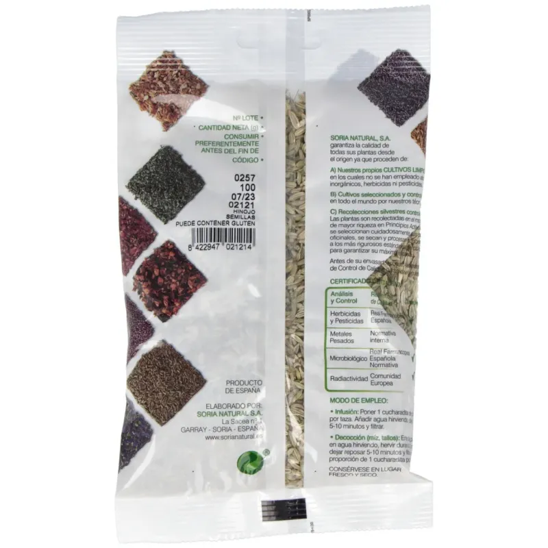 Soria natural hinojo semillas bio 100g | Farmacia Barata Soria natural hinojo semillas bio 100g | Farmacia Barata