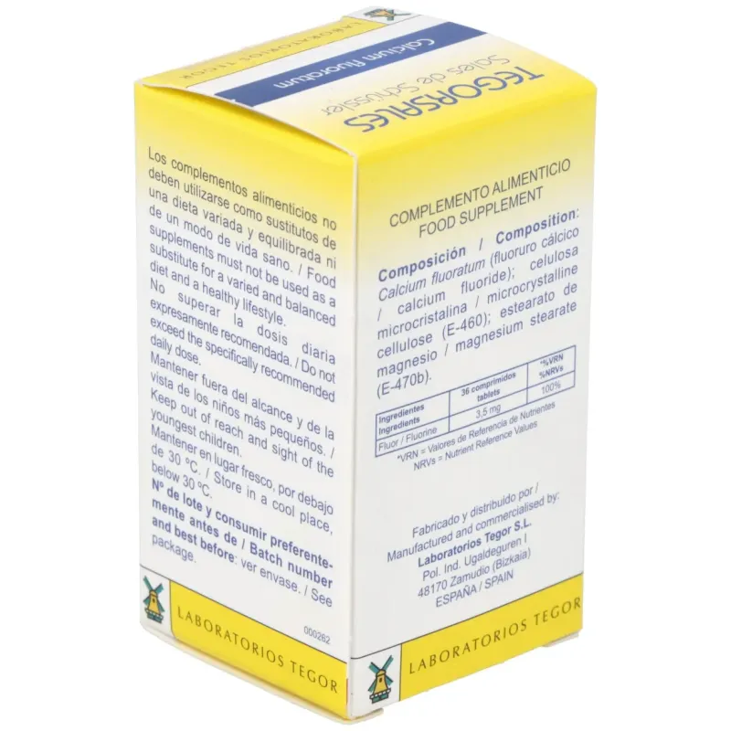 Calcium-fluor.d12 tegorsales (nº1) 350 comp.20g | Farmacia Barata
