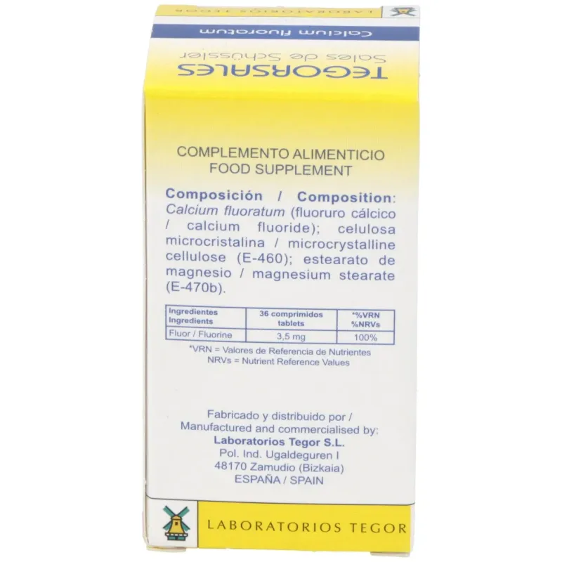 Calcium-fluor.d12 tegorsales (nº1) 350 comp.20g | Farmacia Barata