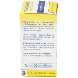 Calcium-fluor.d12 tegorsales (nº1) 350 comp.20g | Farmacia Barata