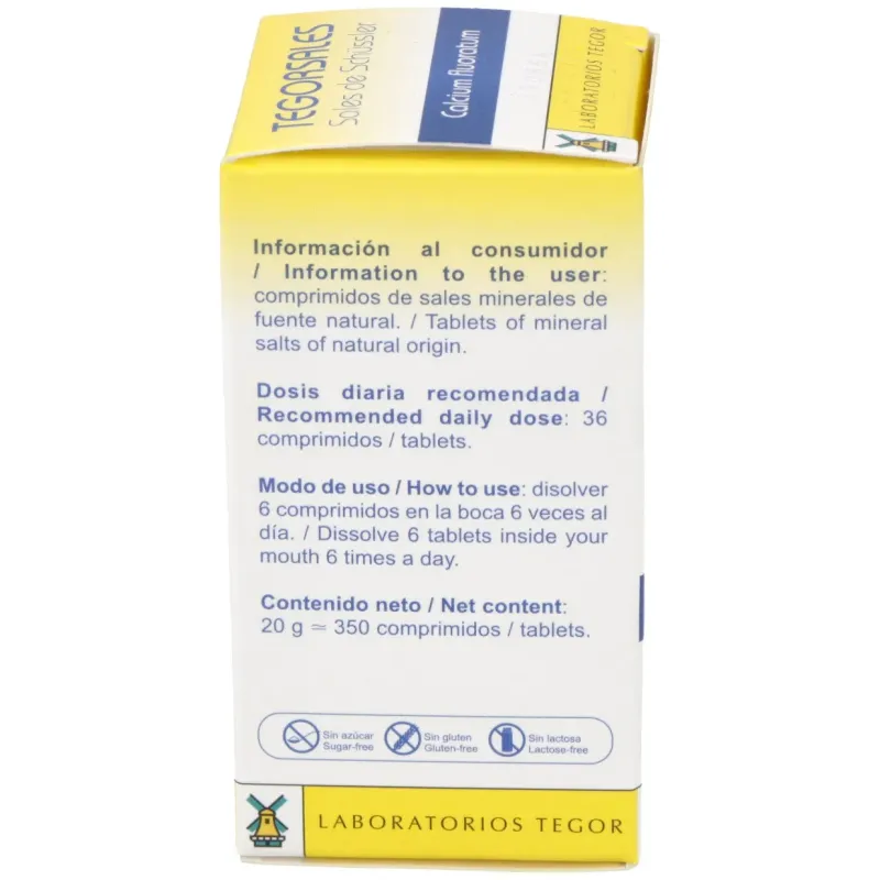Calcium-fluor.d12 tegorsales (nº1) 350 comp.20g | Farmacia Barata