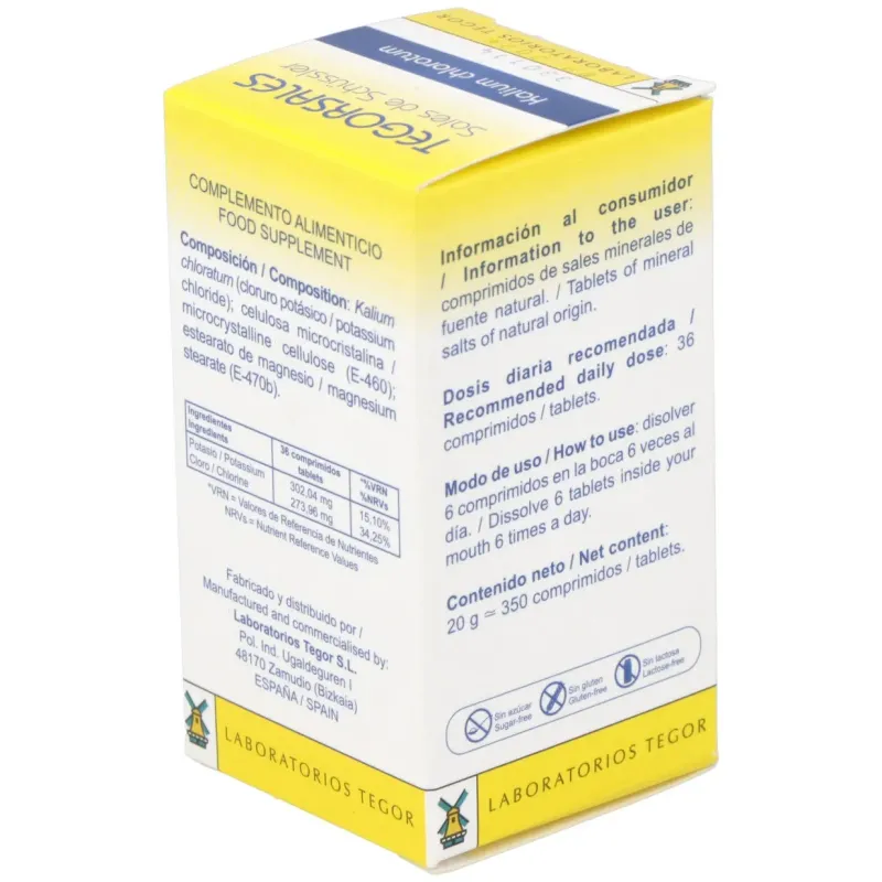 Kalium-chlor.d6 tegorsales (nº4) 350 comp.20g | Farmacia Barata