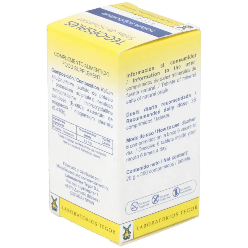 Tegor tegor sal 6 kalium sulphuricum 350comps | Farmacia Barata Tegor tegor sal 6 kalium sulphuricum 350comps | Farmacia Barata