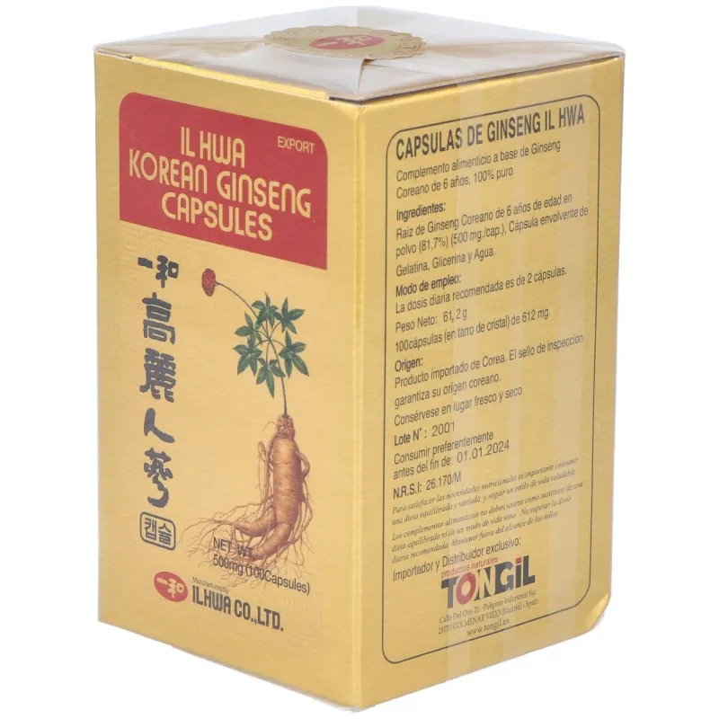 Tongil il hwa ginseng coreano 100caps | Farmacia Barata