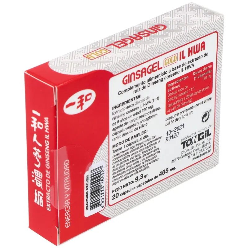 Tongil il hwa ginsagel gold 20 cápsulas vegetales | Farmacia Barata