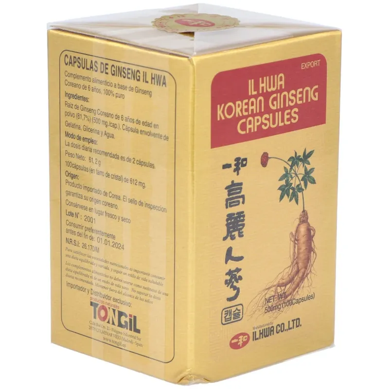 Tongil il hwa ginseng coreano 100caps | Farmacia Barata