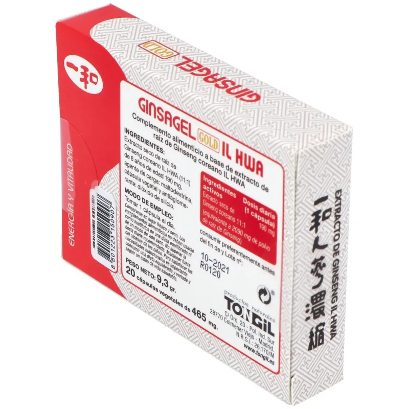 Tongil il hwa ginsagel gold 20 cápsulas vegetales | Farmacia Barata
