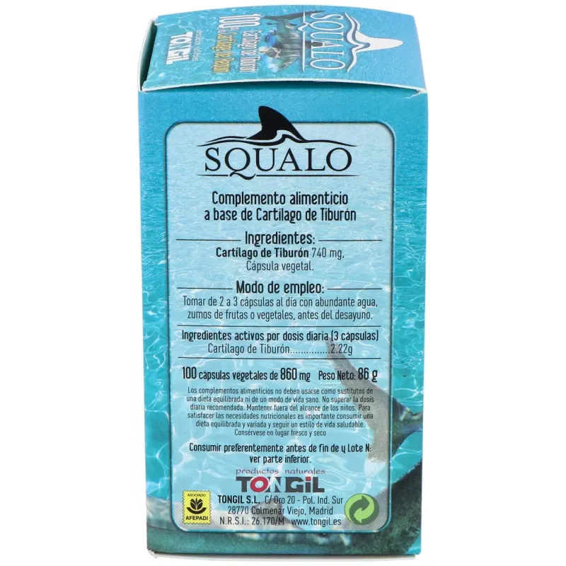 Squalo cartilago de tiburon puro 750mg. 100cap. | Farmacia Barata Squalo cartilago de tiburon puro 750mg. 100cap. | Farmacia Barata