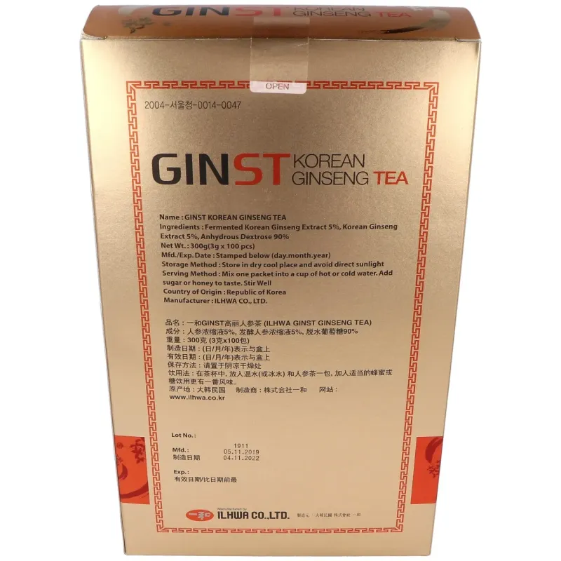 Korean ginseng tea il hwa (ginst15) 100sbrs. | Farmacia Barata Korean ginseng tea il hwa (ginst15) 100sbrs. | Farmacia Barata
