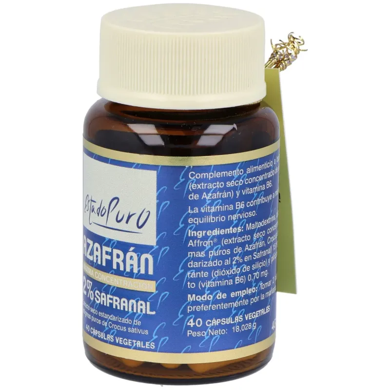 Tongil estado puro azafrán 2% safranal 40caps | Farmacia Barata Tongil estado puro azafrán 2% safranal 40caps | Farmacia Barata