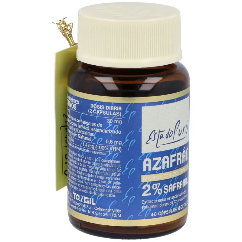 Tongil estado puro azafrán 2% safranal 40caps | Farmacia Barata Tongil estado puro azafrán 2% safranal 40caps | Farmacia Barata