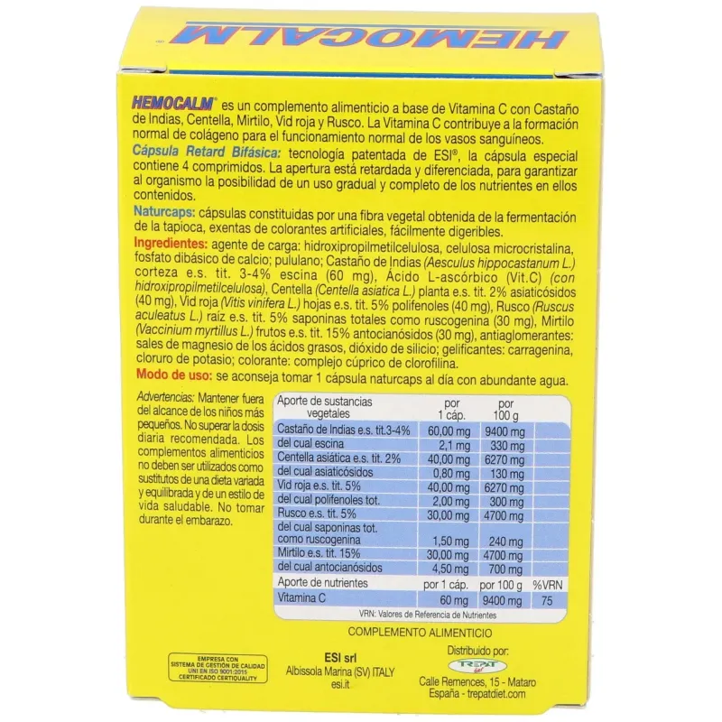 Hemocalm retard 30cáps | Farmacia Barata