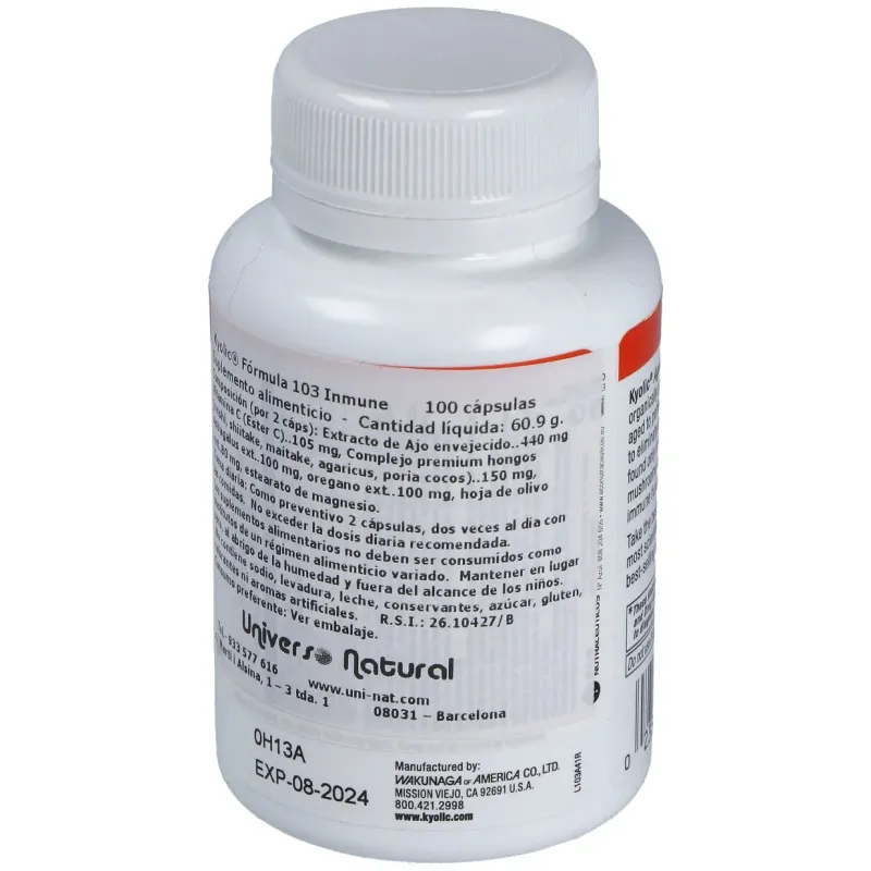 Kyolic formula 103 inmune 100cap. | Farmacia Barata