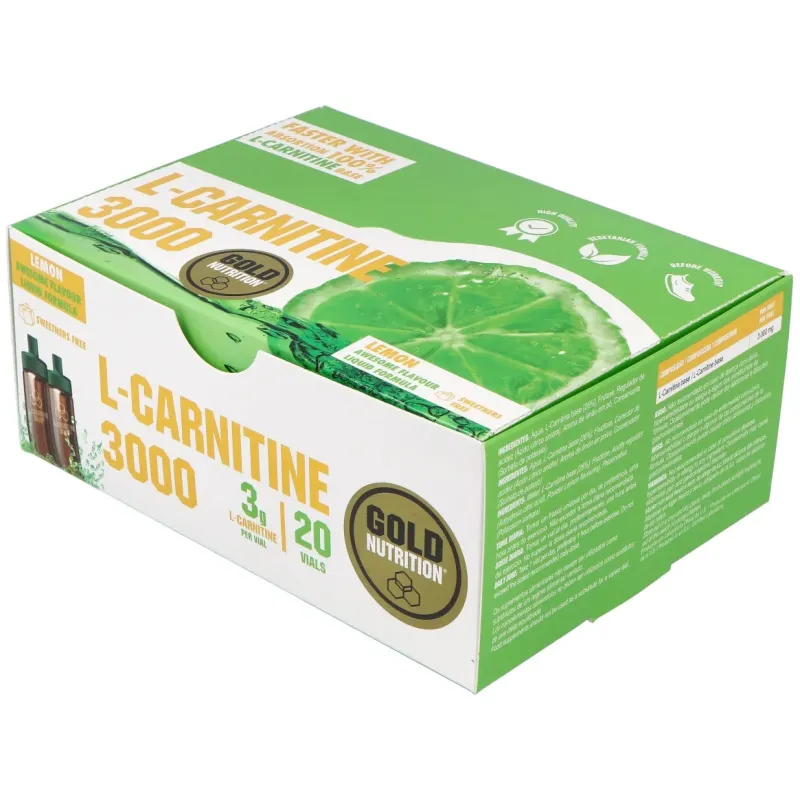 Gold nutrition l carnitina 3000 mg 20 viales | Farmacia Barata