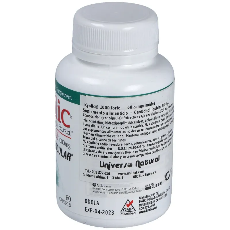 Kyolic forte 1000mg. 60comp. | Farmacia Barata