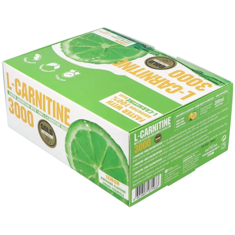 Gold nutrition l carnitina 3000 mg 20 viales | Farmacia Barata