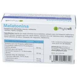 Phytovit melatonina 1.9mg 60comp | Farmacia Barata