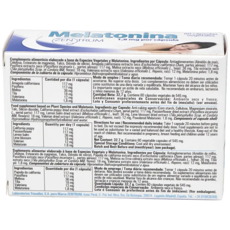 Ynsadiet melatonina 60cáps | Farmacia Barata Ynsadiet melatonina 60cáps | Farmacia Barata