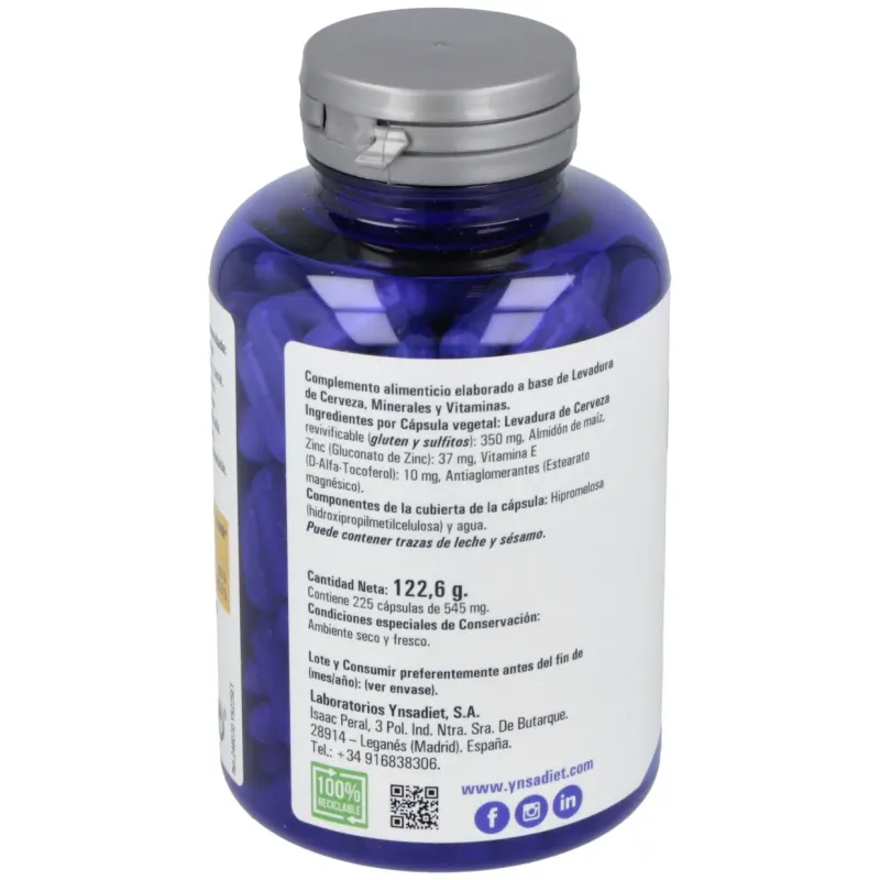 Levazinc (levadura de cerveza viva) 350mg. 225cap. | Farmacia Barata