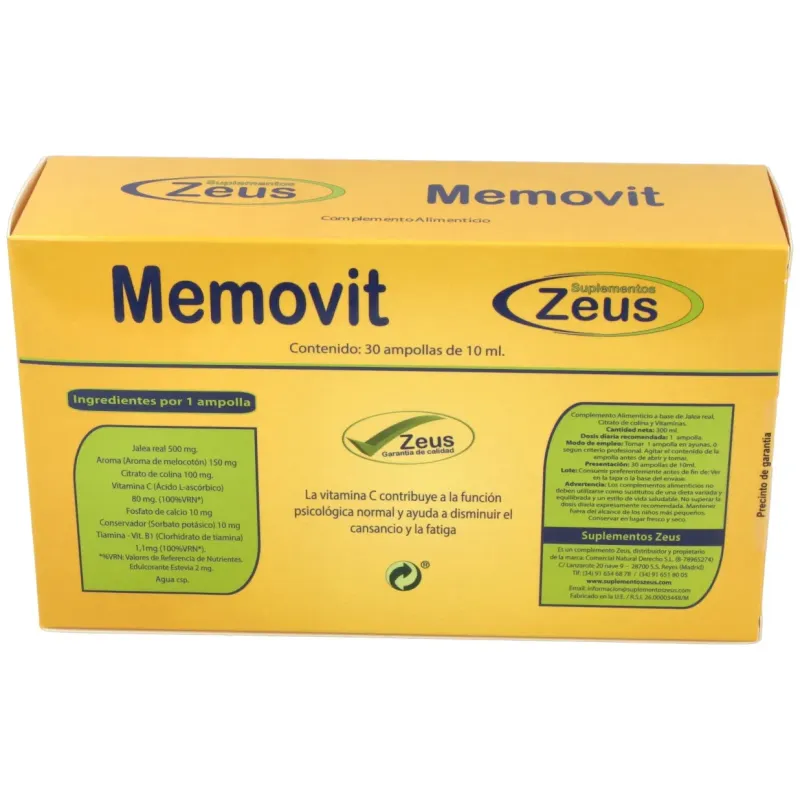 Zeus memovit 30 ampollas | Farmacia Barata