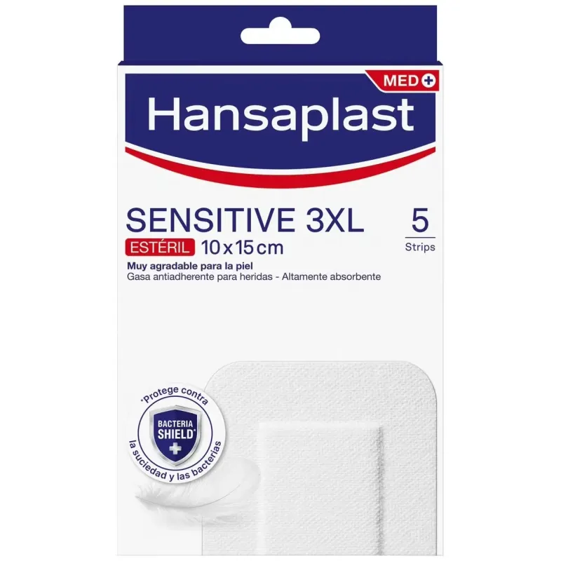 Hansaplast med+ sensitive 3xl apósito 10x15cm 5uds | Farmacia Barata Hansaplast med+ sensitive 3xl apósito 10x15cm 5uds | Farmacia Barata