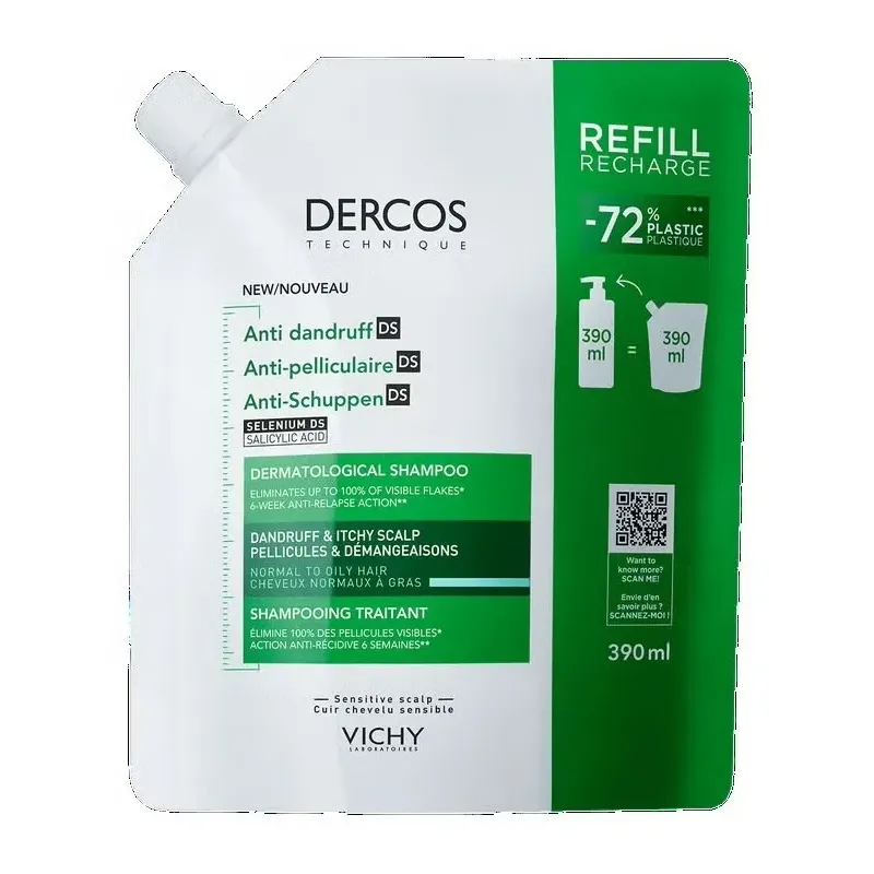 Vichy dercos technique anticaspa ds champú cabello normal graso eco-recarga 390ml | Farmacia Barata