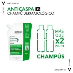 Vichy dercos technique anticaspa ds champú cabello seco eco-recarga 500ml | Farmacia Barata