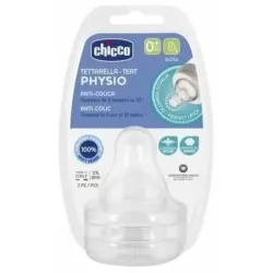 Chicco tetina silicona flujo lento physio + 0 m 2u