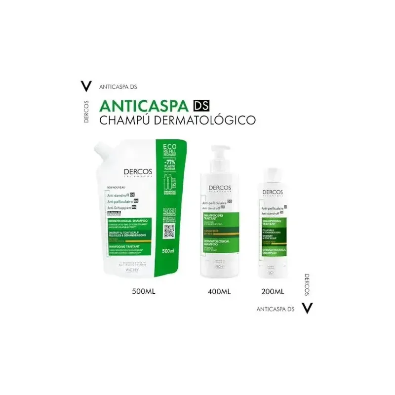 Vichy dercos technique anticaspa ds champú cabello seco eco-recarga 500ml | Farmacia Barata